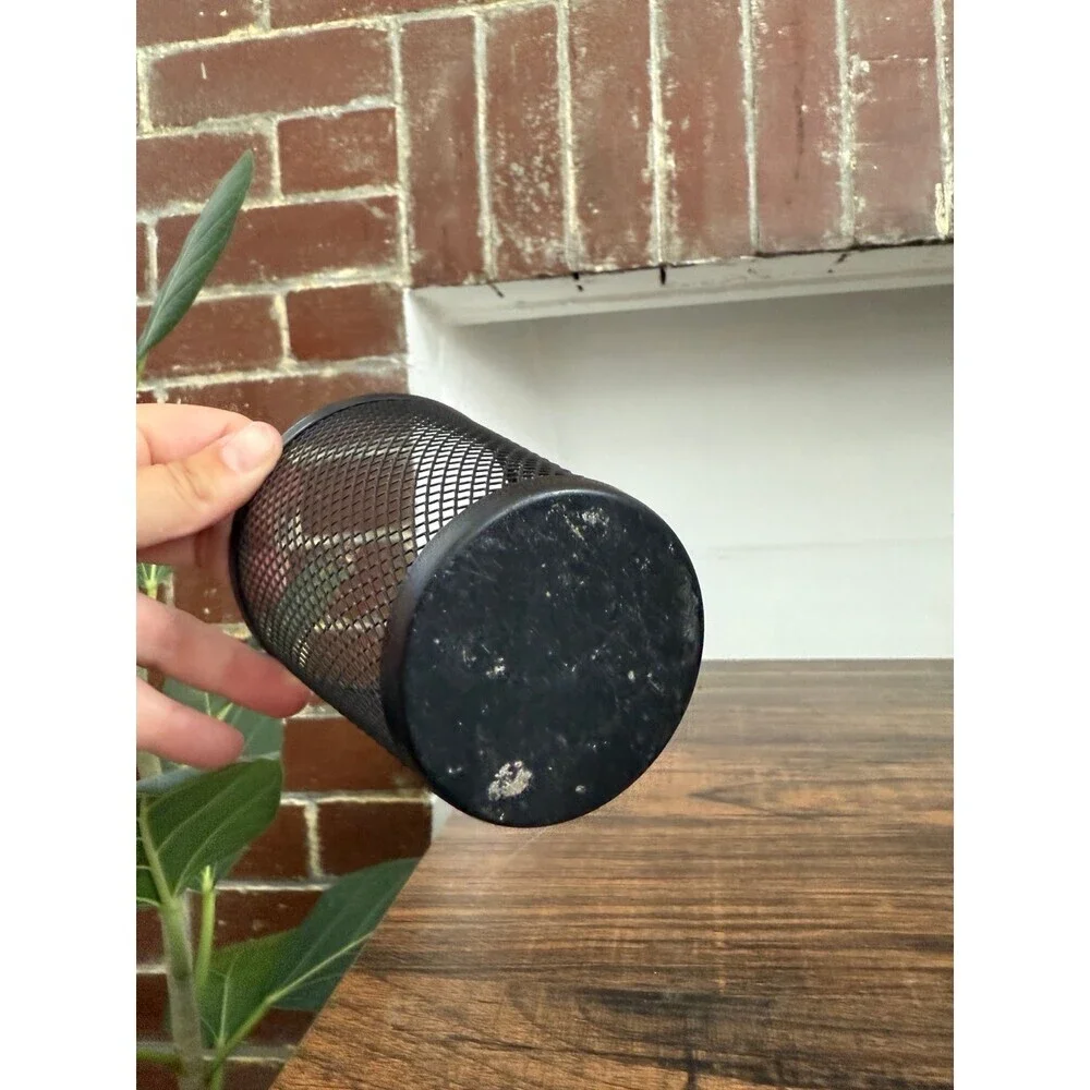 Small wire metal pencil cup holder